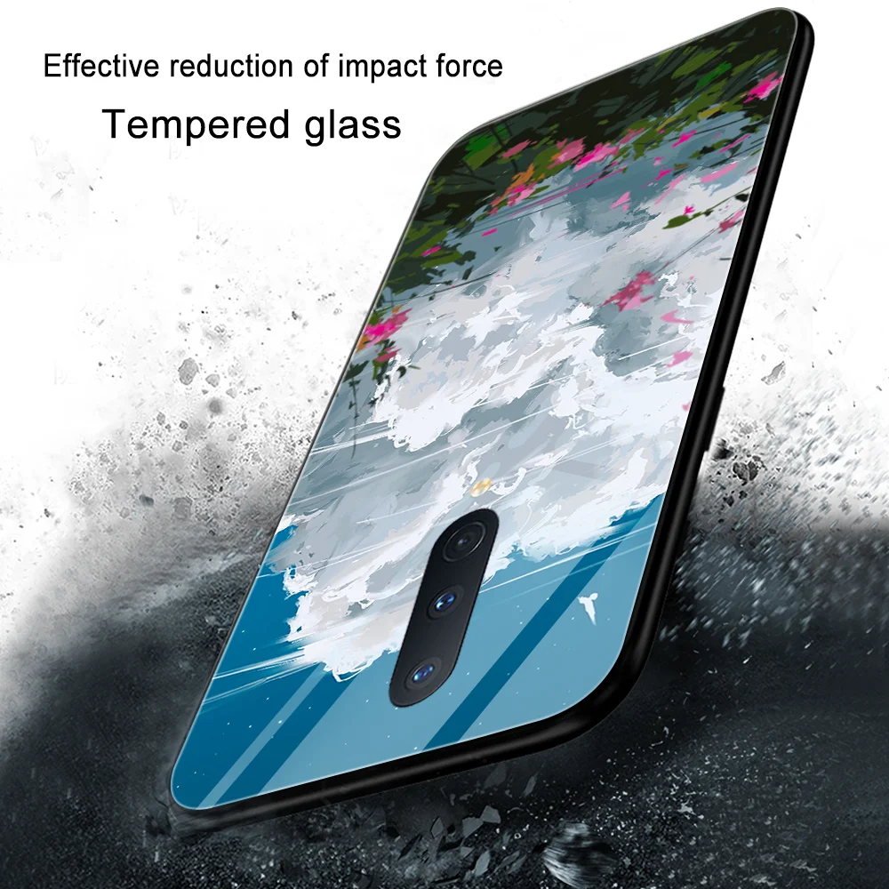 hand painted sky phone case for oneplus 9 8 pro 8t 7t 7 pro nord glass phone cases for one plus 8 8pro 17 17t 18t cover funda free global shipping