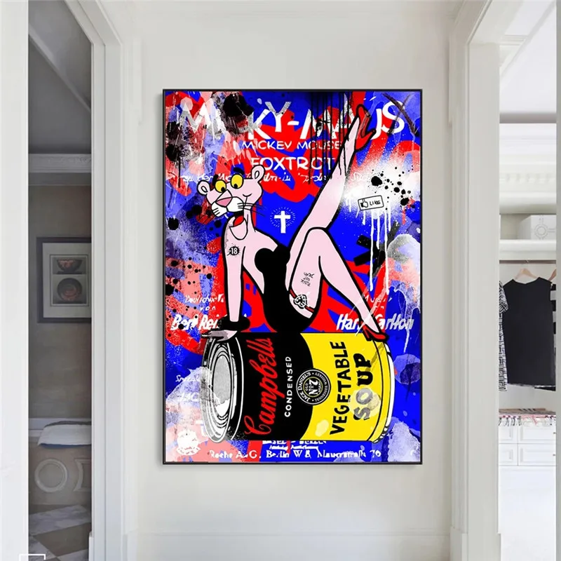 

Graffiti Art Sexy Lady Canvas Painitng Posters and Prints Modern Street Wall Art Pictures for Living Room Home Decor Cuadros