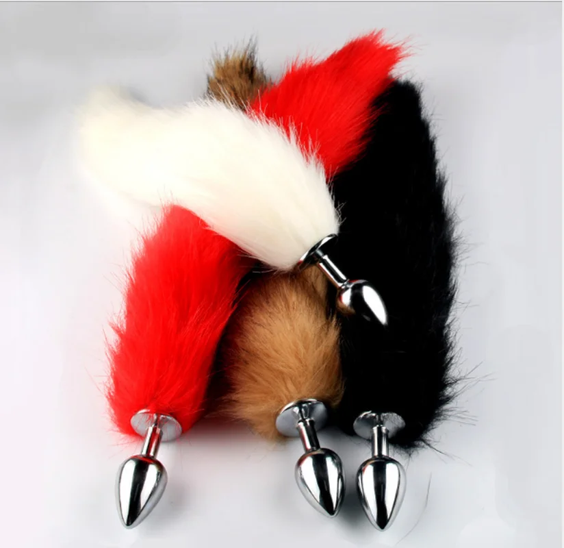Многоцветная искусственная Анальная пробка с лисьим хвостом металлическая секс