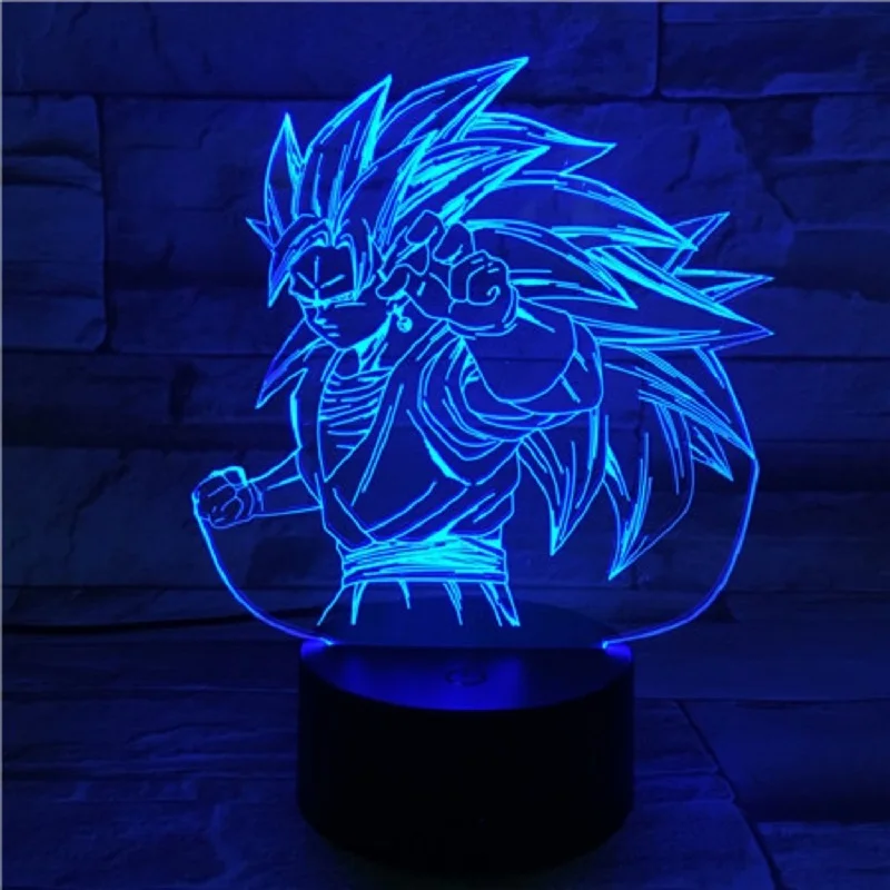 Dragon Ball Z мультфильм Saiyan ночник USB светодиодный 3D многоцветный декоративный Настольный светильник освещение мужской подарок для мальчика спальня Рождество