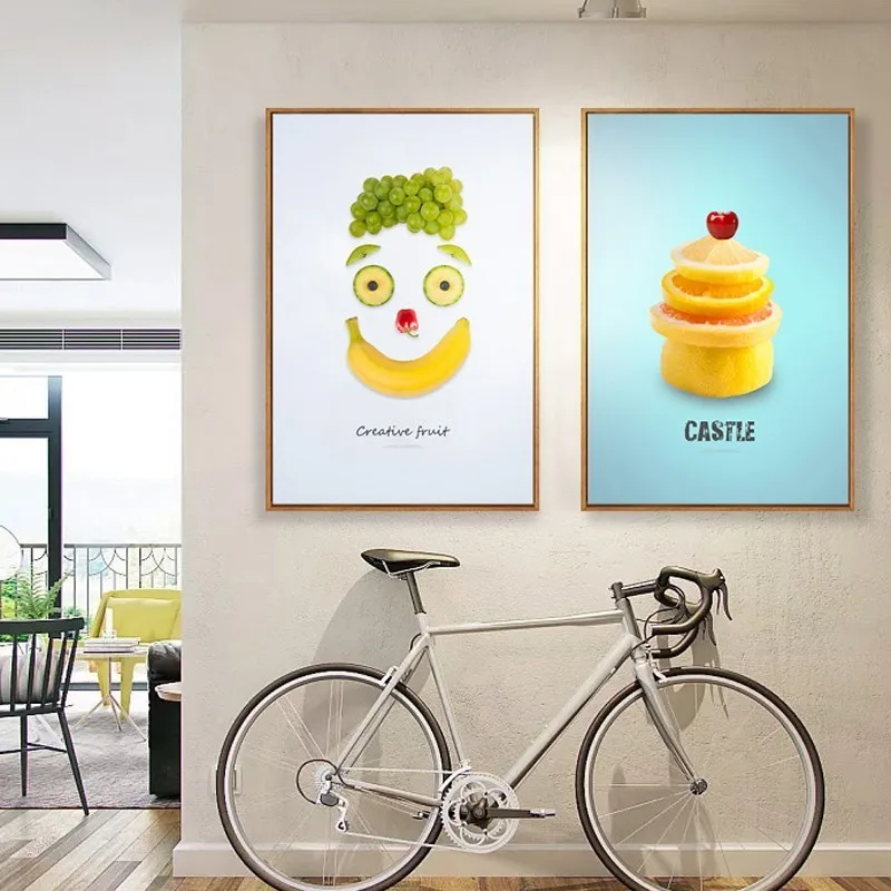 Абстрактные фрукты кухонный декор зернистость и печать скандинавские настенные