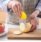 Кухонные инструменты из нержавеющей стали, овощерезка, слайсер для картофельных чипсов, гофрированный кухонный нож, мятые картофельные чипсы, 1 шт.