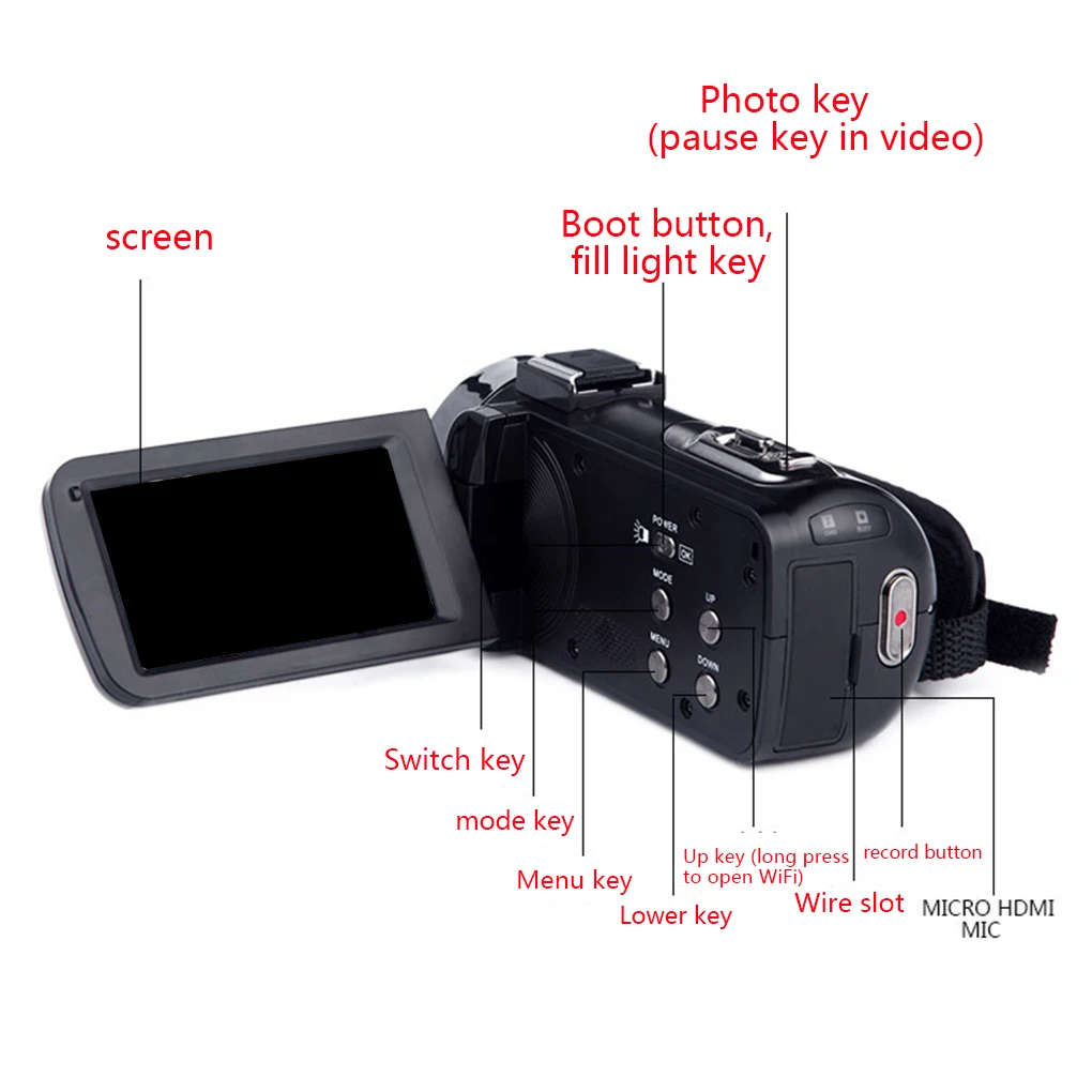

16X WIFI Digital Camera Portable Night Digital Camcorder HDMI 4K Photo Professional 2.7K Video Camera
