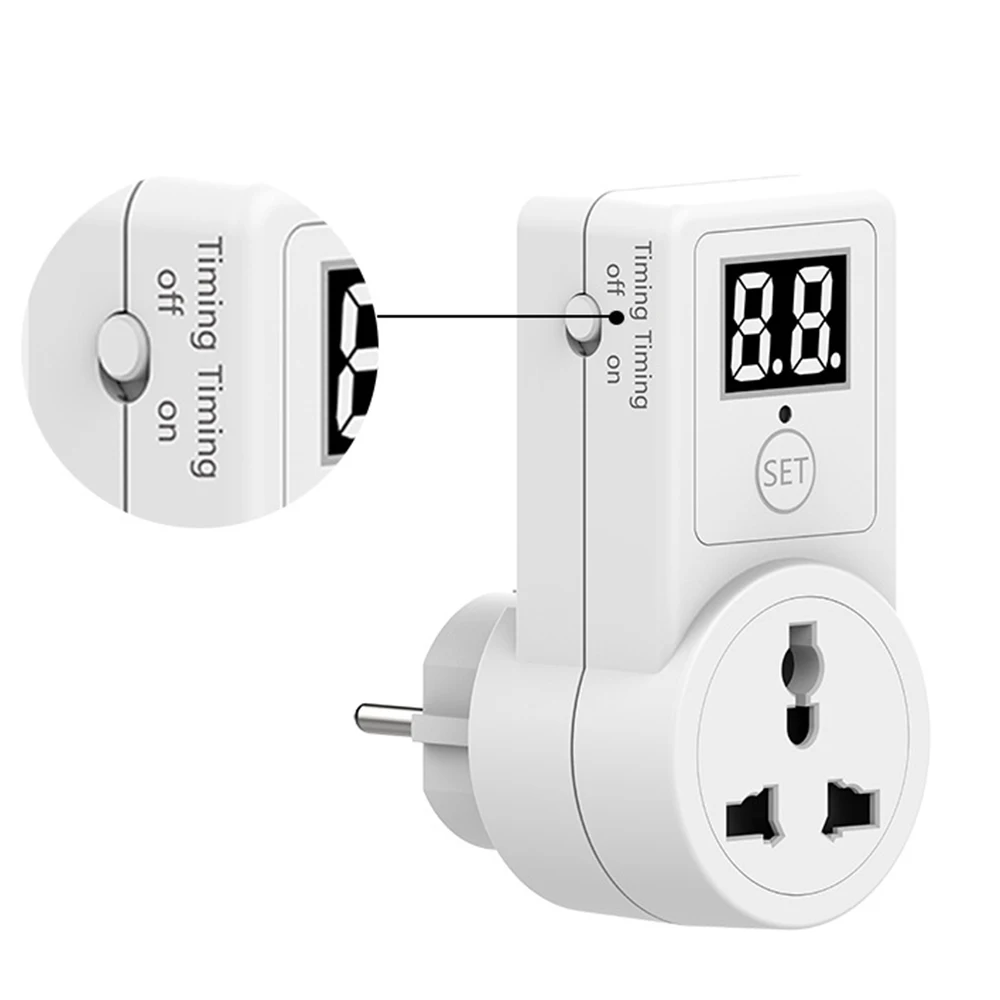 10A Digital Countdown Timer Switch Universal Socket Plug-In Time Control Phone Battery Electric Car Charge | Электроника