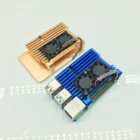 Новый Алюминиевый чехол для Raspberry Pi 4 с двойным охлаждающим вентилятором, металлический корпус, черный корпус для RPI 4, Модель B, пять цветов