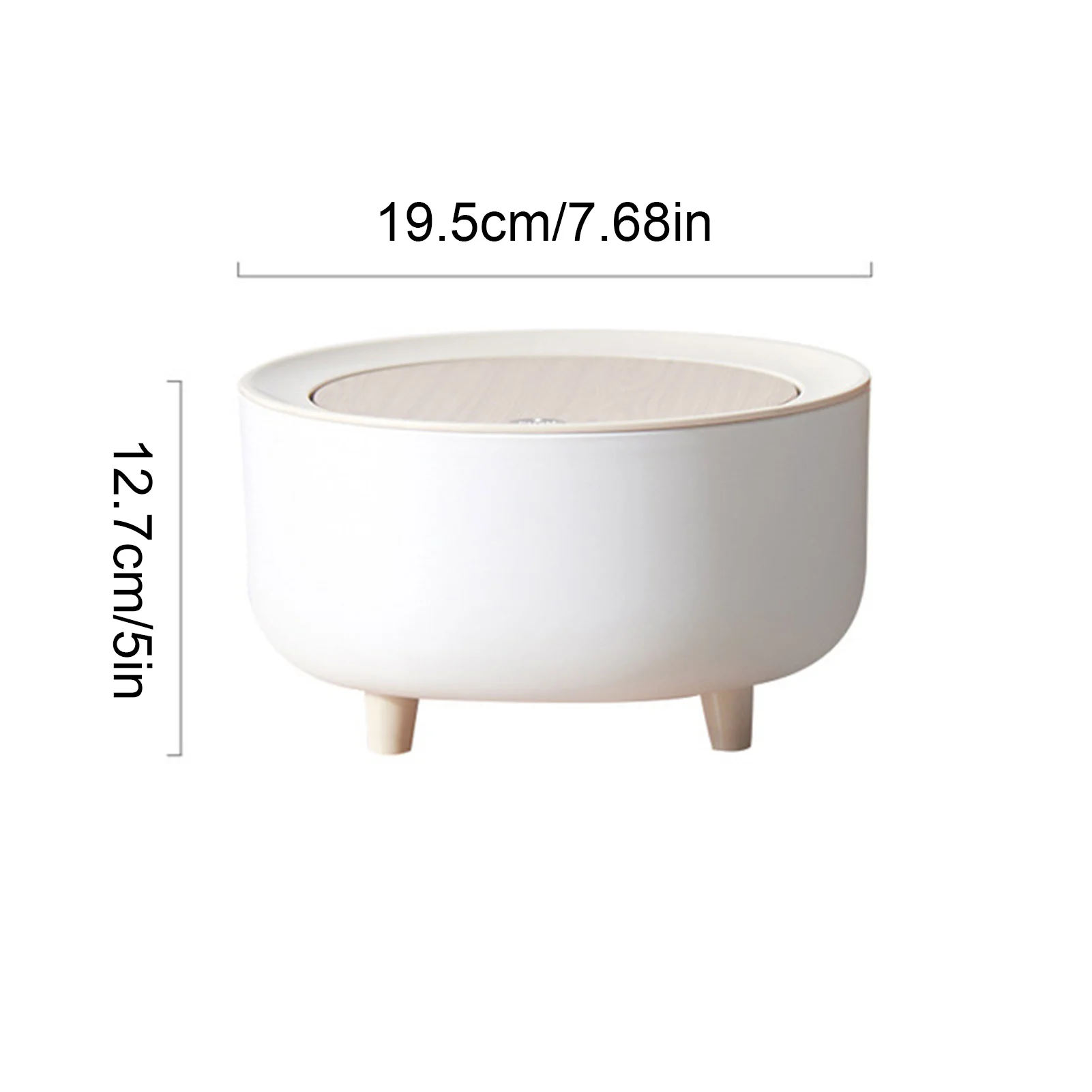 

PP And ABS White Desktop Small Storage Can Innovative Bedside Trash Bin High-foot Desktop Trash Bin 2L Neat For Dormitory Rooms