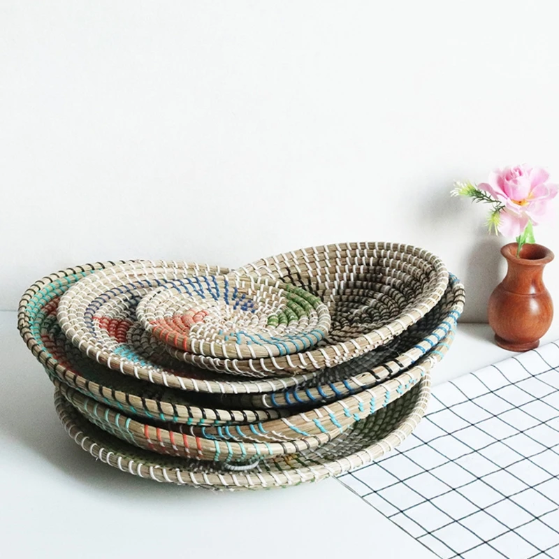 Нетканные обои корзины Декор натуральный Boho водорослей с фруктами из ротанга