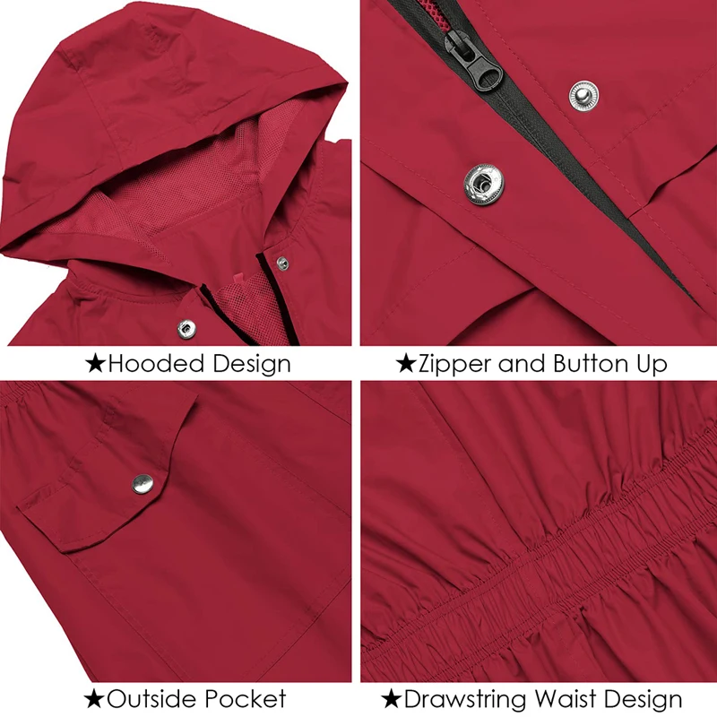 Sfit женский плащ легкий с капюшоном Длинная ветровка для улицы дышащий дождевик