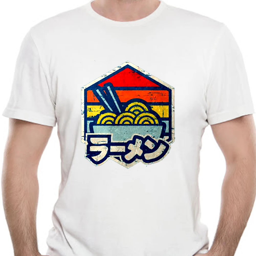 

Vintage 80s T Shirt Retro Ramen Tee Cool Cotton Tshirt Men Short Sleeves Love Japanese Fast Food Noodles T-Shirt