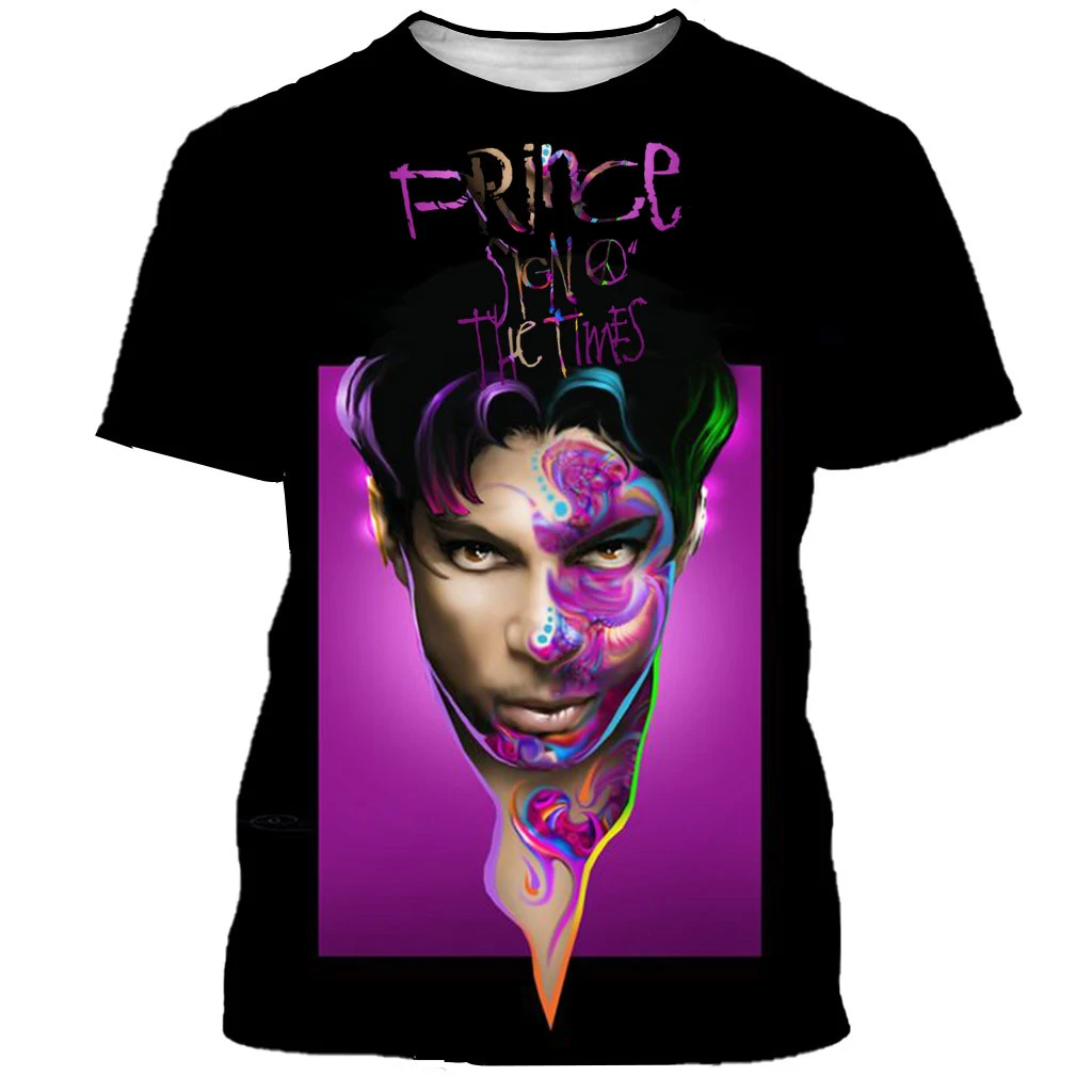 Prince Rogers Nelson Men Women Fashion Cool 3D Printed T-shirts Unisex Casual Harajuku Style Tshirt Streetwear Oversized Tops | Мужская