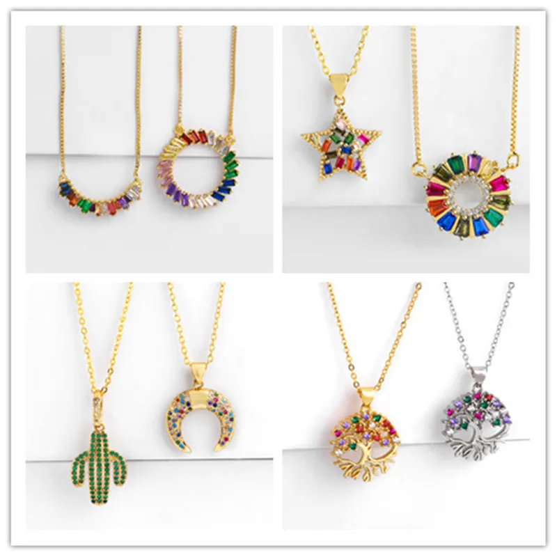 Цепочка Женская Длинная с кулоном в виде растения ожерелье золотистого цвета