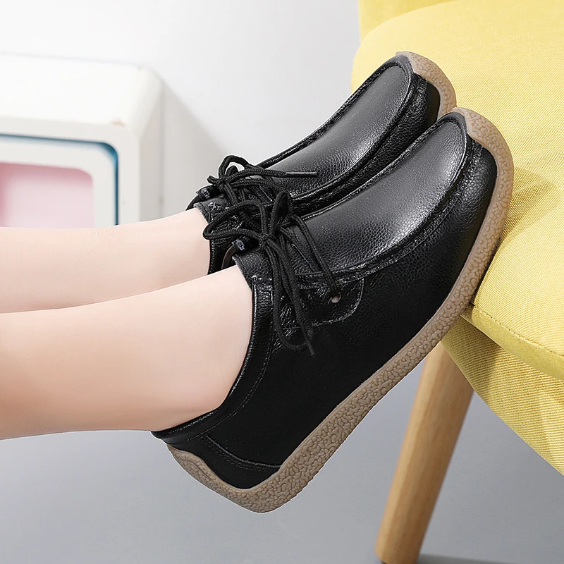

Women Shoes Flats Leather Sneakers Women 2022 Comfortable Female Casual Walking Footwear Fashion Large Size Loafers Shoes Women