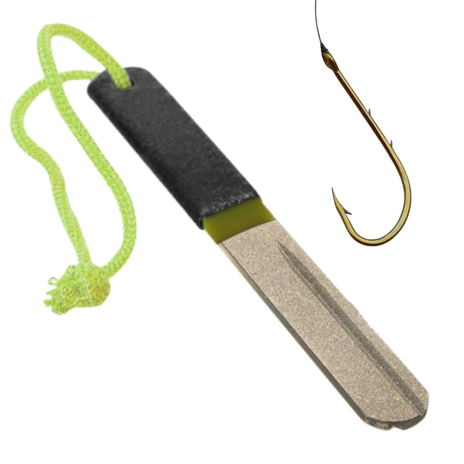 

Diamond Stone Fishing Hook Sharpener Hook Hone Sharpening Tool Double Side Hook File Line Stripper Fishing Tool Accessory