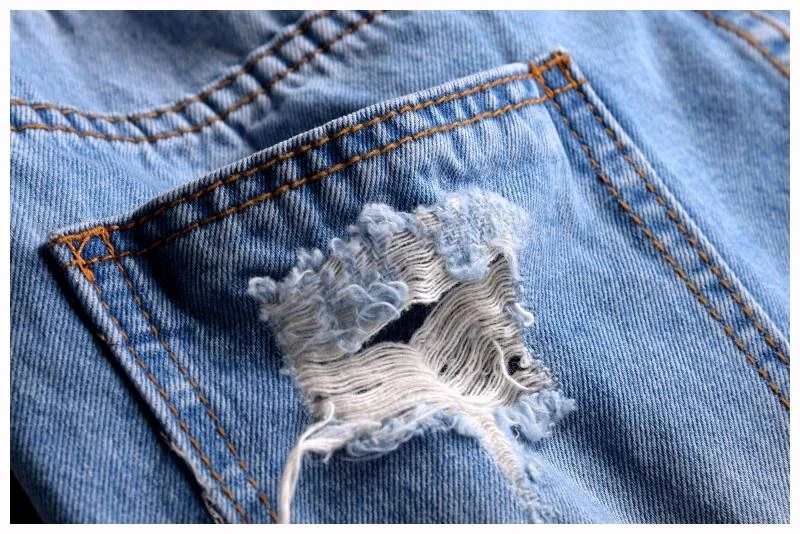 Summer Men's Sleeveless Denim Jumpsuit Hip-Hop Ripped Hole Jeans Shorts Removable Waist Casual Overalls Cargo Pants