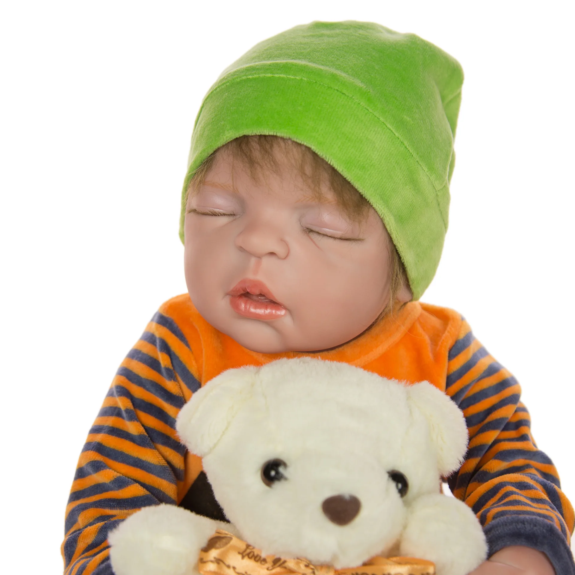 

Реалистичные силиконовые куклы Новорожденные, игрушка с закрытыми глазами для маленьких мальчиков 0-3 месяцев, 23 дюйма, виниловые куклы для ...