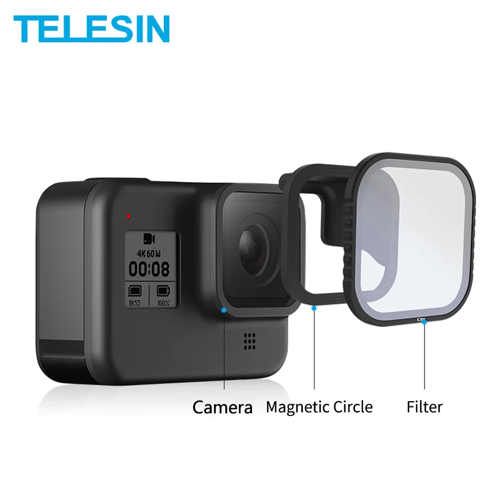 4 шт. ND8 ND16 ND32 CPL набор магнитных фильтров Защита объектива ND фильтр для Gopro Hero 8