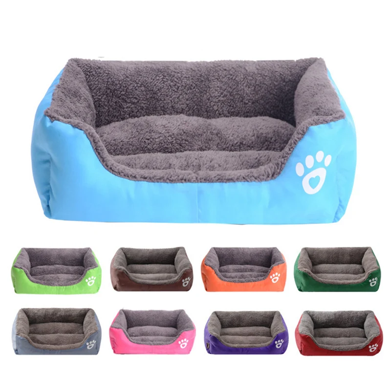 

Plush Pet Bed Dog Sofa Sleeping Bag Rectangle Cat Bed Soft Fleece Keep Warm Waterproof Bottom Kennel Cushion Pet Supplies