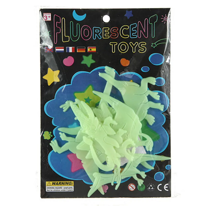 9 шт светится в темноте динозавры игрушки наклейки Наклейка на потолок для