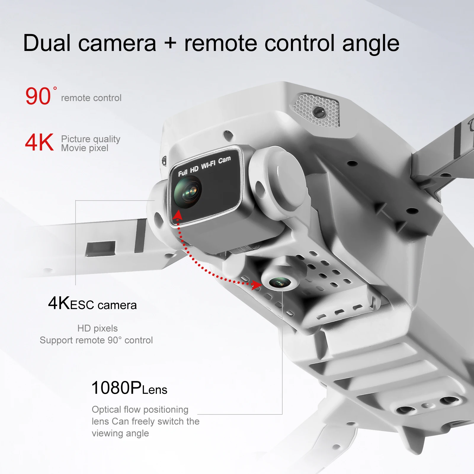 Бесплатная доставка Радиоуправляемый Дрон 4k HD широкоугольная камера 1080P WiFi fpv