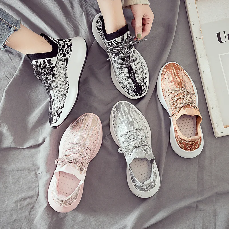 Кроссовки на платформе женская обувь дышащая спортивная для бега кроссовки