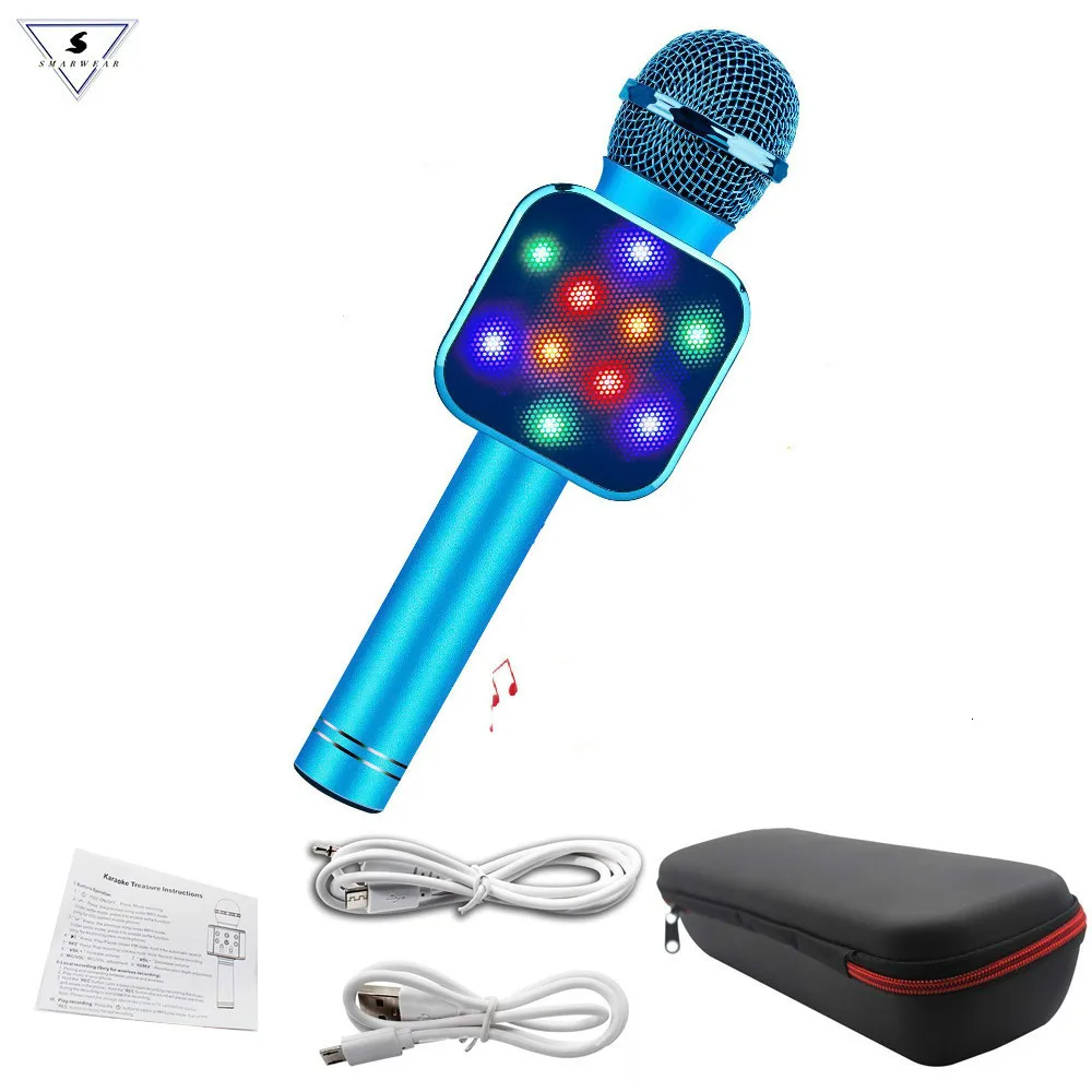 WS-1818 беспроводной Bluetooth ручной микрофон динамик с коробкой светодиодные микрофоны для онлайн классной комнаты учителя VIPkids детей
