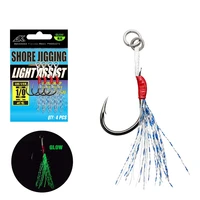 las b fishing luminous single assist hook set iseama hooks high carbon steel fish hooks japan light fishhooks accessories