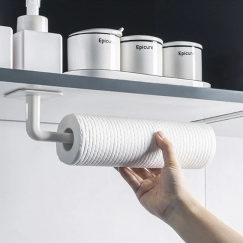 

Tissue Roll Paper Hook Storage Rack Towel Holder Multifunctional Wall Shelf Organizer Bathroom Shelf Kitchen Lid Cup Dry Rack