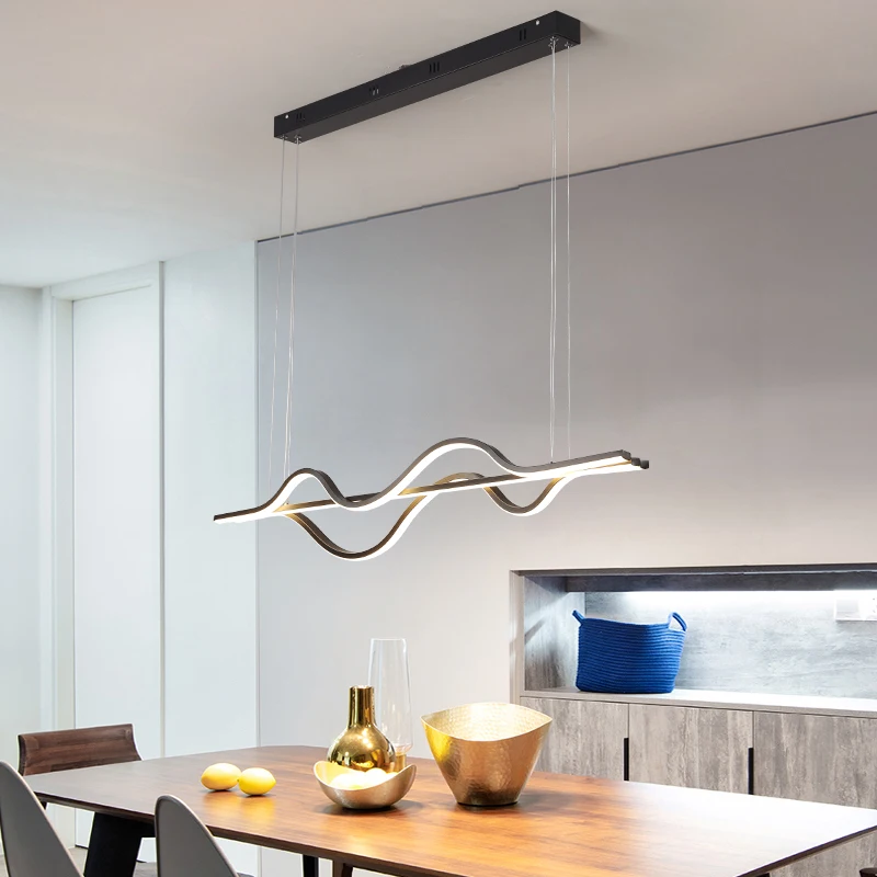 

Modern LED pendant chandelier for living room dining room kitchen bar counter home lighting dimmable white black chandelier