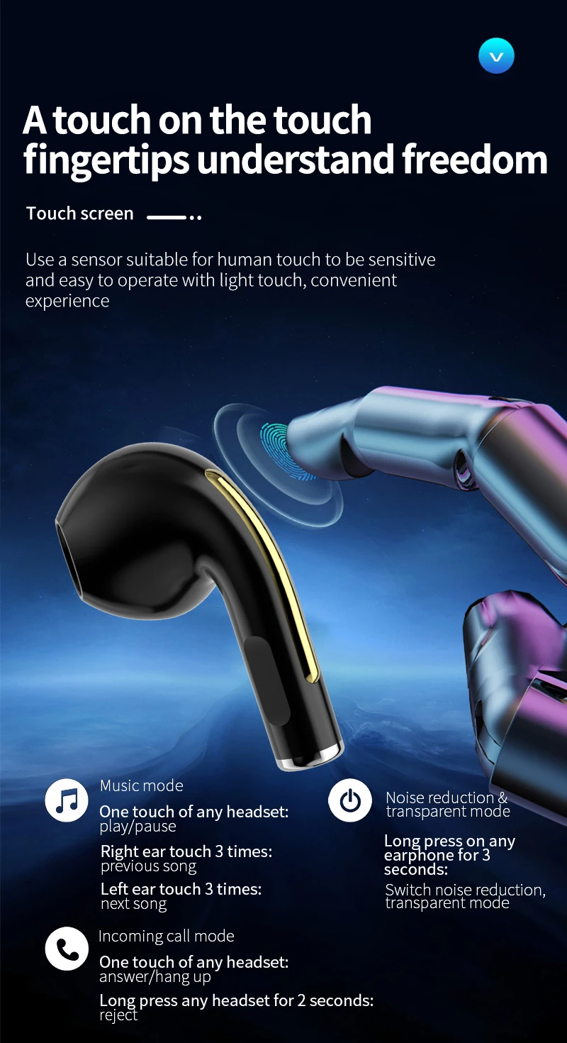 Bluetooth-наушники водонепроницаемые с шумоподавлением IPX5 9D | Электроника