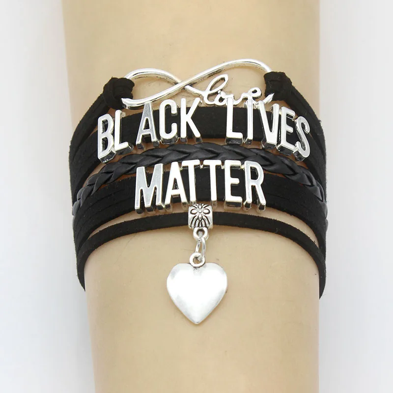 10 шт./лот Браслеты "Бесконечная любовь" Black Lives Matter, обереги, ручной работы, плетеные из кожи, для женщин и мужчин, ювелирные изделия.
