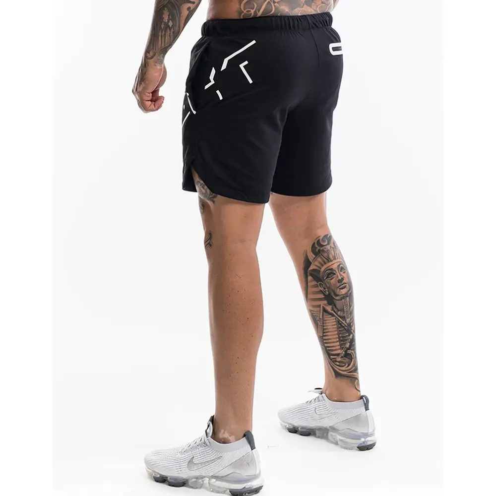 Хлопковые повседневные спортивные мужские шорты фитнес бермуды бодибилдинг