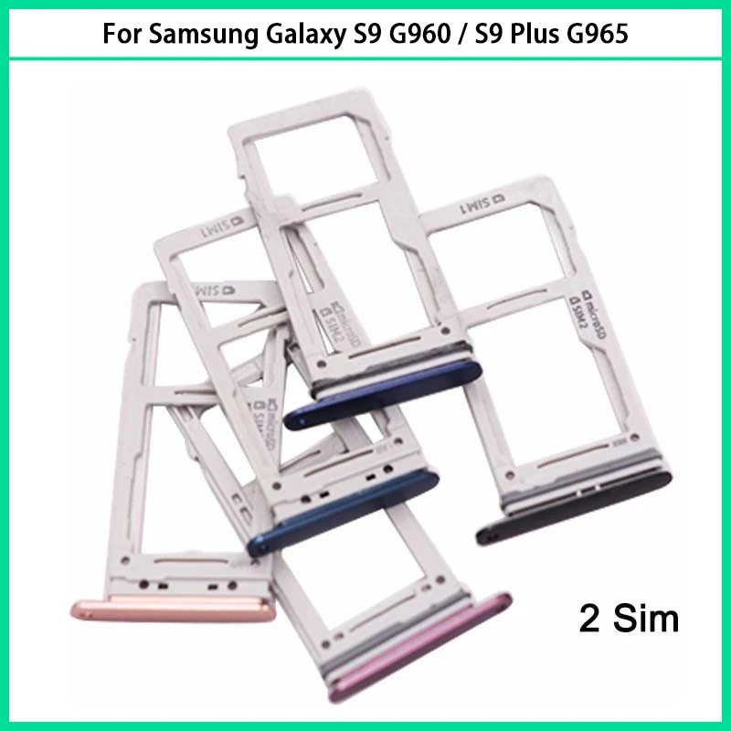 Для Samsung Galaxy S9 G960 G960F / Plus G965 G965F лоток для sim-карты sim-карт слот Micro SD Держатель