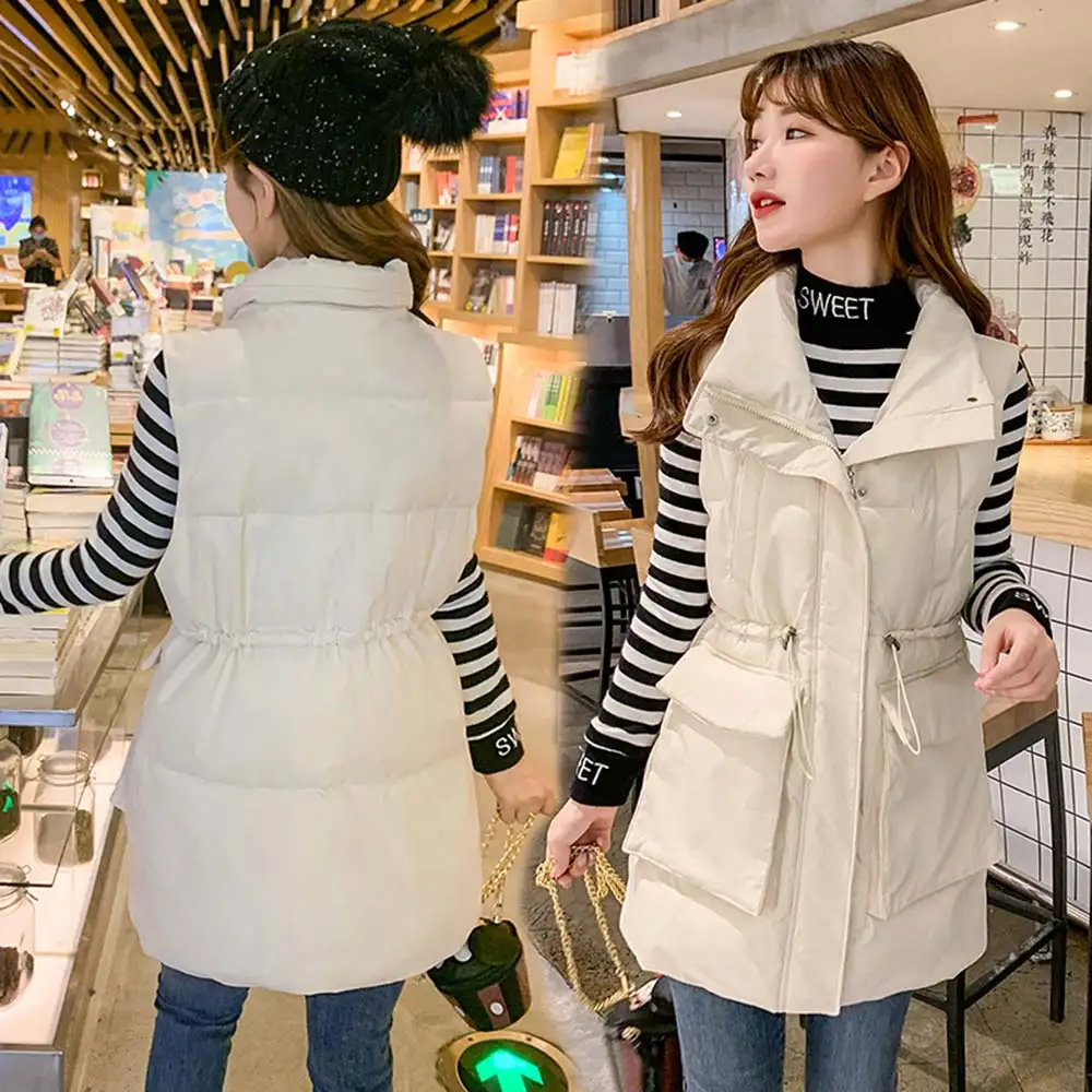

2020 New Hot Selling Autumn Winter Vest Women Long Fashion Casual Female Warm Vest Winter Waistcoat Female Outerwear