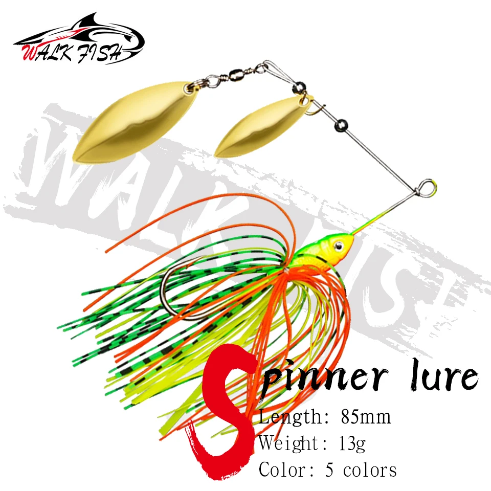 

WALK FISH 1PCS Spinner Bait Metal Jig 13g Fishing Lure Spinner Blades Pike Bass Carp Fishing Tackle Spinnerbait Hard Lure