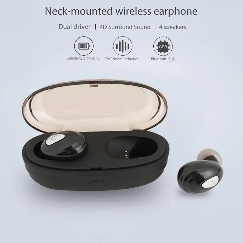 

VOL KH-003 TWS Mini Earphones Wireless Bluetooth IPX4 Stereo Mic In-Ear Earbuds Support all bluetooth mobile phones laptop et