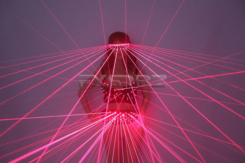 Новый модный красный лазерный костюм дневные светодиодные очки DJ певец бар