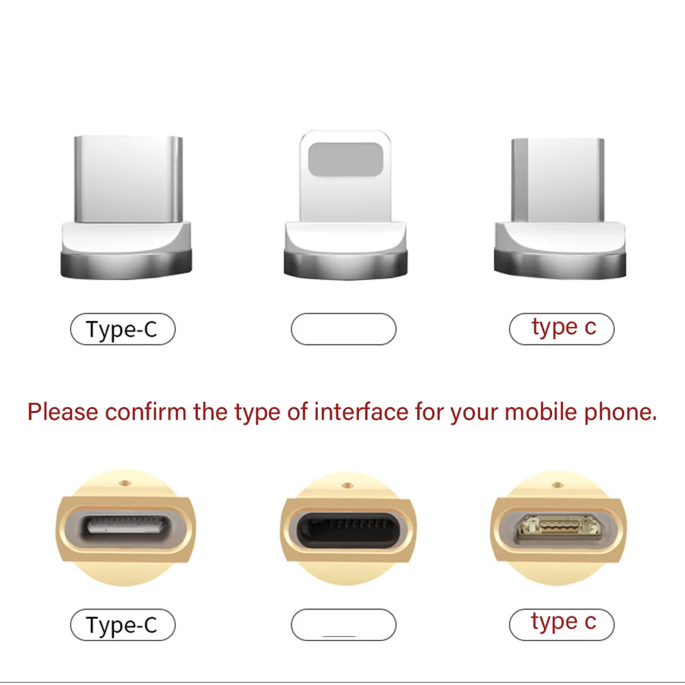 Магнитный адаптер 3A преобразователь тока для быстрой зарядки 3 в 1 IOS Android Type-C