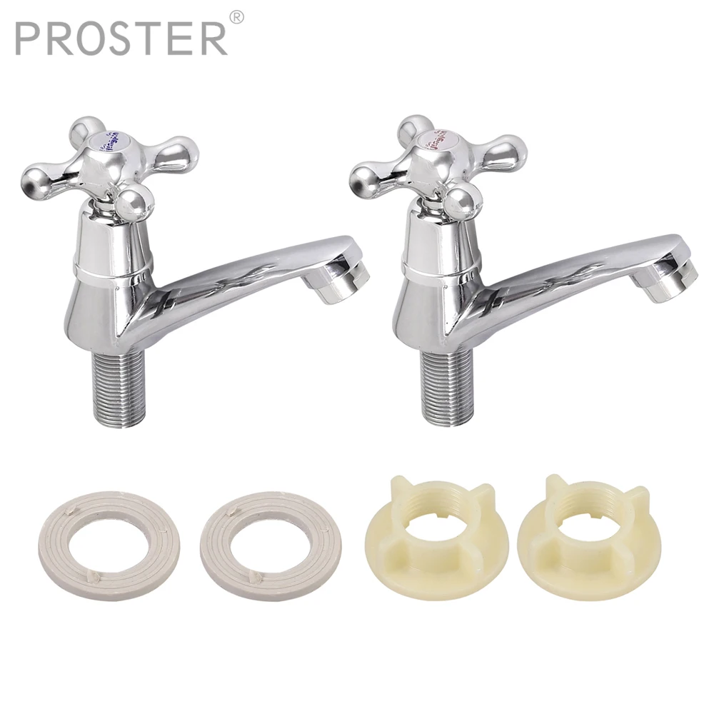 Proster 2 шт. краны Twin Hot and Cold Pair Tap традиционный смеситель для ванной комнаты раковина