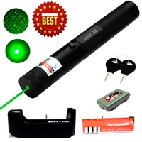 laser pointer high power 532nm 303 green laser pointer pen adjustable burning match with rechargeable 18650 battery
