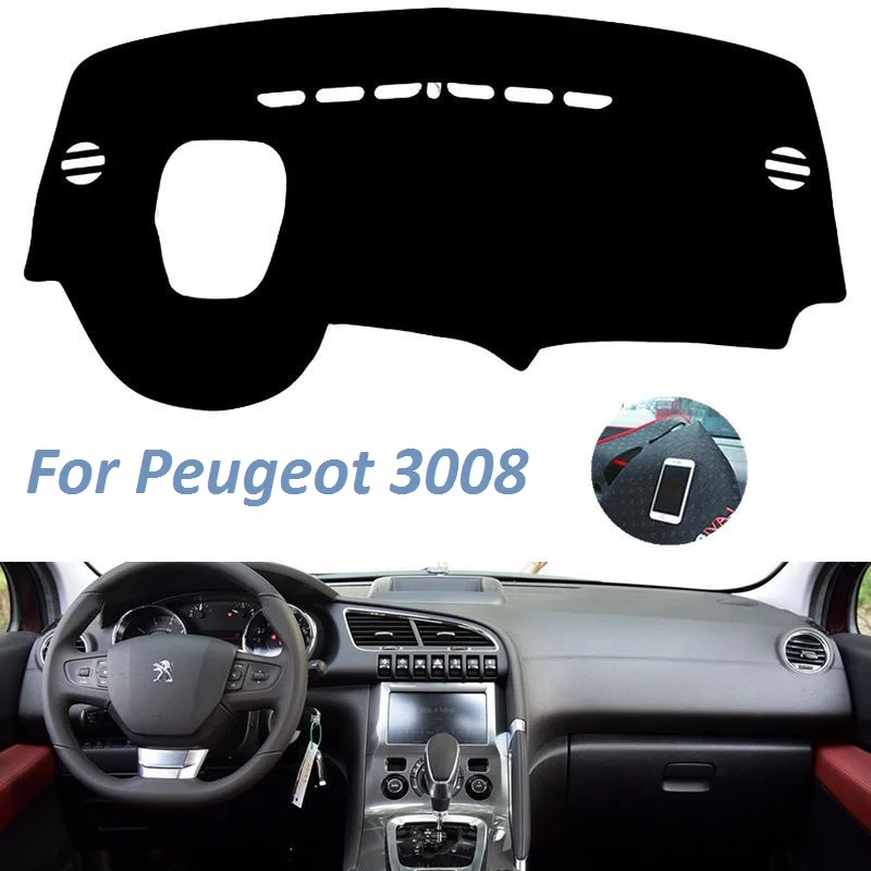 

Для Peugeot 3008 левый и правый Нескользящие приборной панели крышки коврик инструмент Instrement ковер автомобильные аксессуары