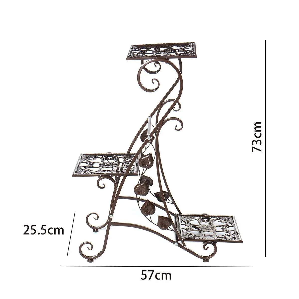 

3 Layer Flower Stand Metal Plant Pot Stand Flower Display Shelf Garden Patio Home Outdoor Black Flower Tray Home Decoration