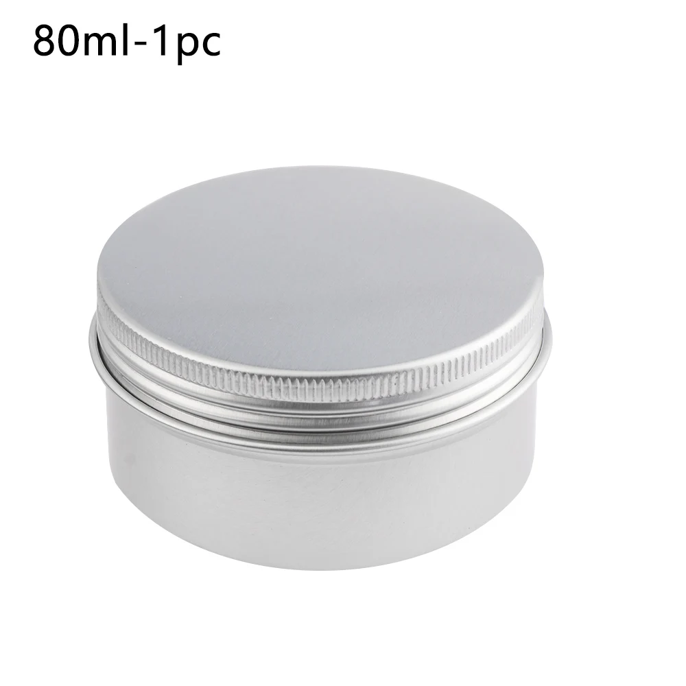 80ml-1pc Пустые алюминиевые бутылки 9 размеров, банки для образцов, колпачки для макияжа, масляная коробочка с воском, многоразовый жестяной контейнер, косметический горшок, баночка, верхний винт - Цвет: 80ml-1pc