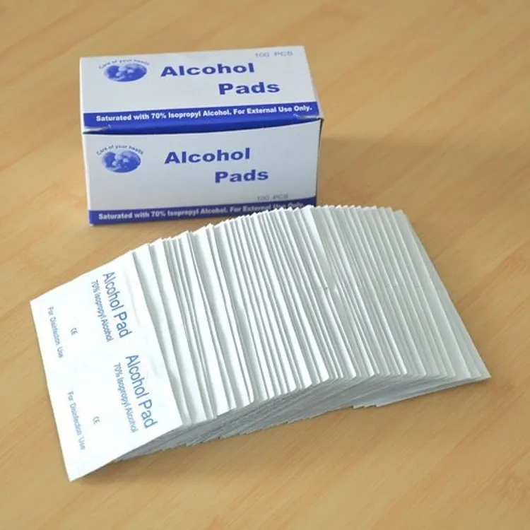 

100pcs/lot Alcohol Prep Swab Pad Wet Wipe for Antiseptic Skin Cleaning Care Jewelry Mobile Phone Clean