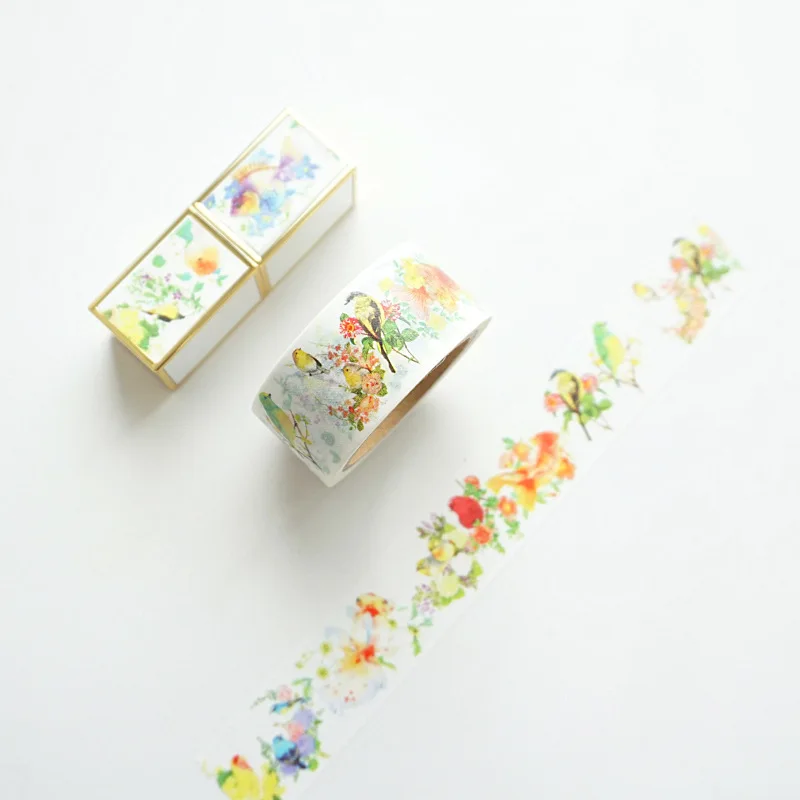 

2cm*7m Kawaii Spring Flowers Birds Fish Washi Tape Scrapbooking Diy Bullet Journal Masking Tape Stationery School Supplies