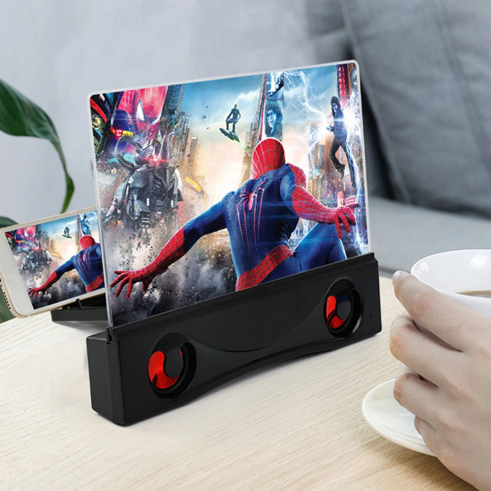 

12 дюймов мобильный телефон Экран высокой четкости видео усилитель с Bluetooth Динамик многофункциональный мобильный телефон держатель подарок