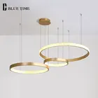 Люстра Светодиодная, золотистая, черная, для гостиной, столовой, кухни