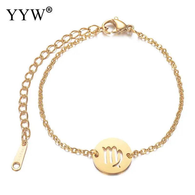 2 нити/партия женские браслеты золотого цвета из нержавеющей стали | Украшения и