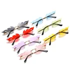 Солнцезащитные очки женские, без оправы, с волнистыми линзами