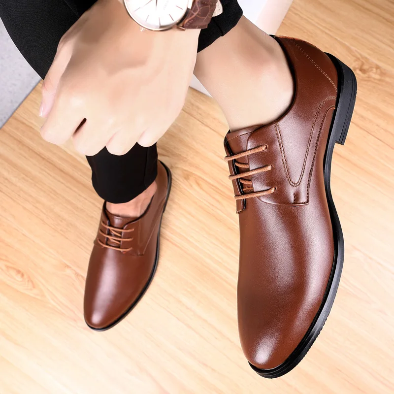 Мужские туфли-оксфорды на шнуровке модные формальные деловые туфли с