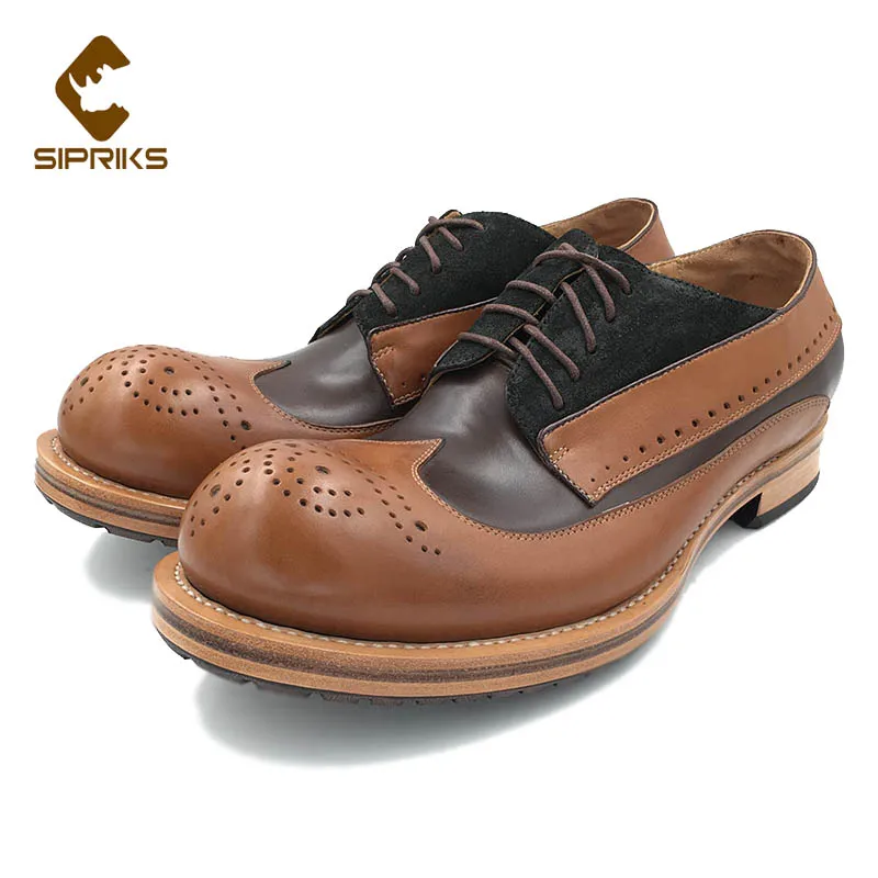 

Sipriks Brand Mens Black Suede Dress Shoes Calf Leather Brown Goodyear Welted Shoes Unique Design Formal Suit Office Shoe Social